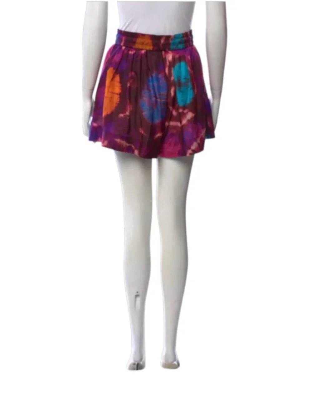 Zimmermann Acadian Tie Dye Shorts Womens 2 Medium Purple Pink High Rise Silk